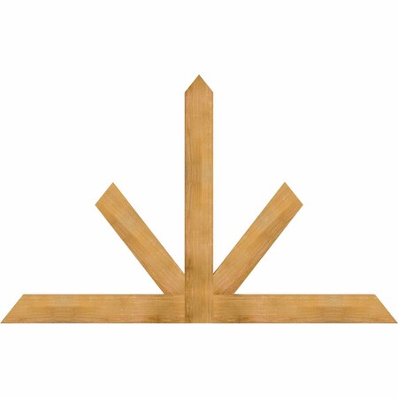 Ekena Millwork Saratoga Rough Sawn Timber Gable Bracket, Western Red Cedar, 84"W x 53"H x 2"D x 6"F, 15/12 Pitch GBW084X53X0206SAR00RWR